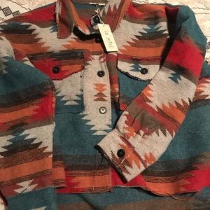 Aztec Print Oversized Jacket